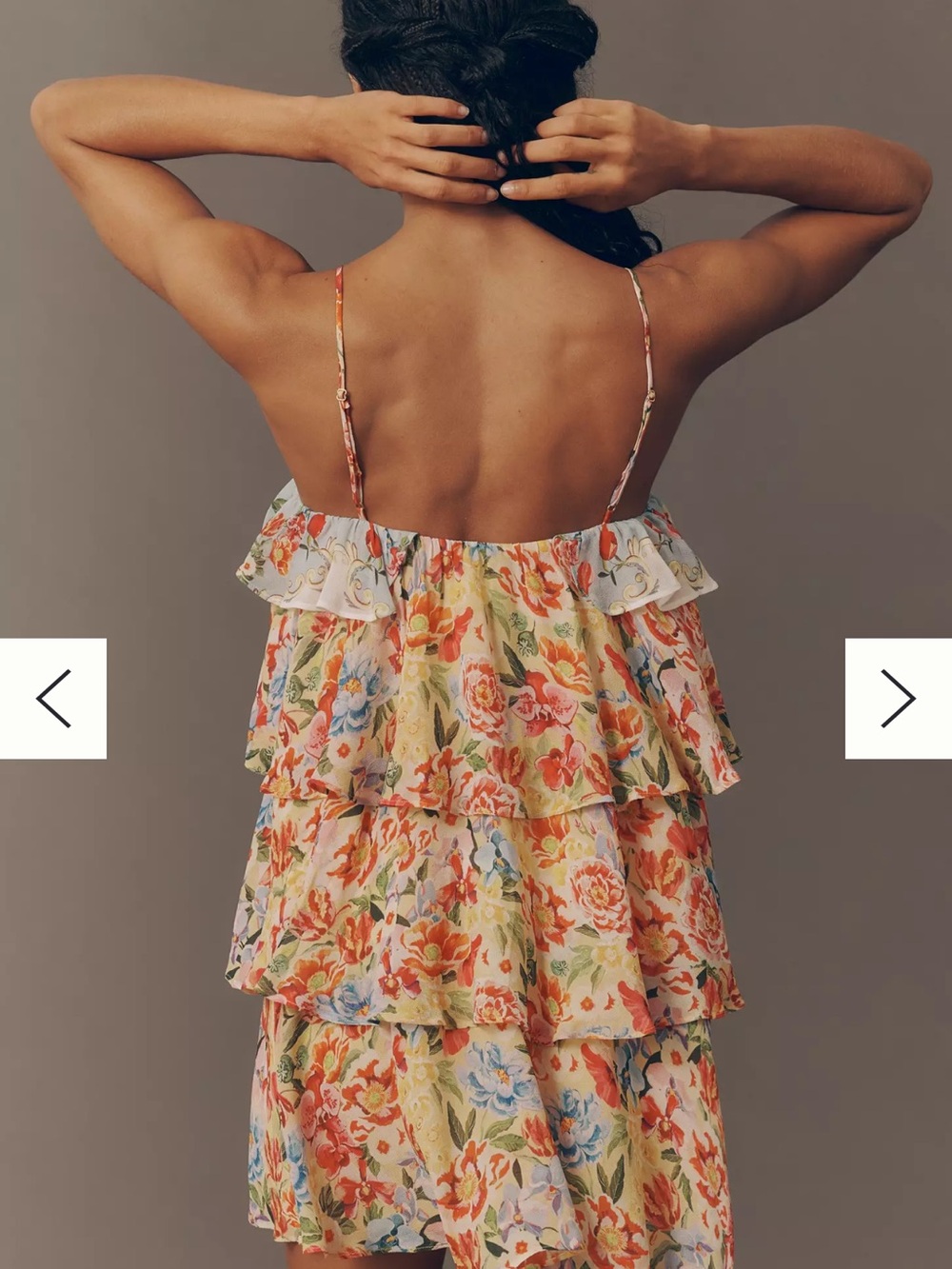 Anthropologie Pastel Floral Tiered Mini Dress - Picture 2 of 6